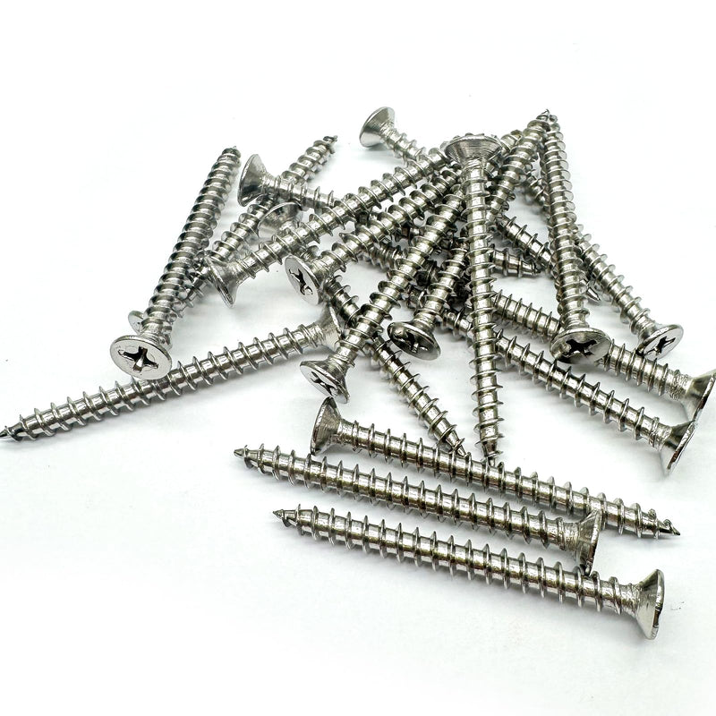 5 x 30mm Screw, Flat Head, Phillips Drive, Self Drilling, 304 Stainless Steel Drywall Wood Screws 100Pcs 5 x 30mm