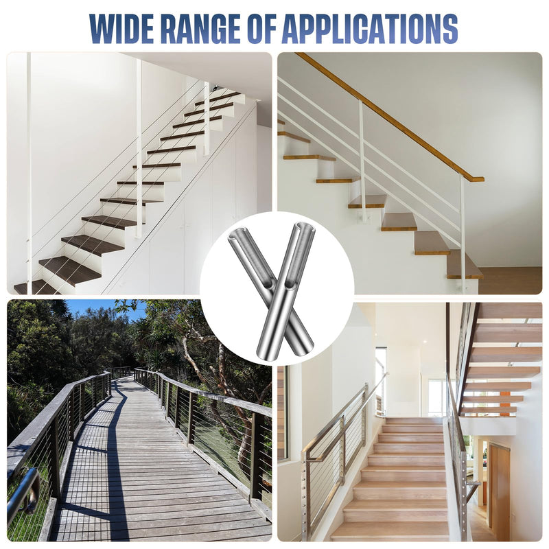 Yaocom 120 Pack 316 Stainless Steel Invisible Cable Railing Kit, 1/8''