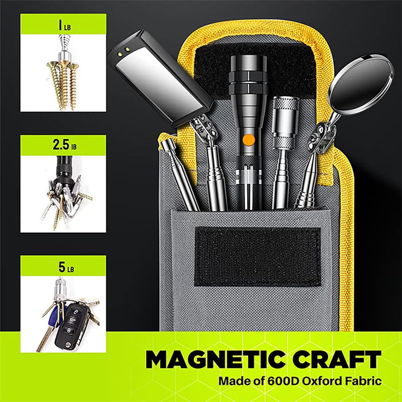Telescoping Magnetic Pickup Tool Set-Extendable Magnet Flashlight with Inspection Mirror, Birthday Gifts for Men or Women, Boyfriend, Him, Husband, Father, Handyman, Mechanic Yellow