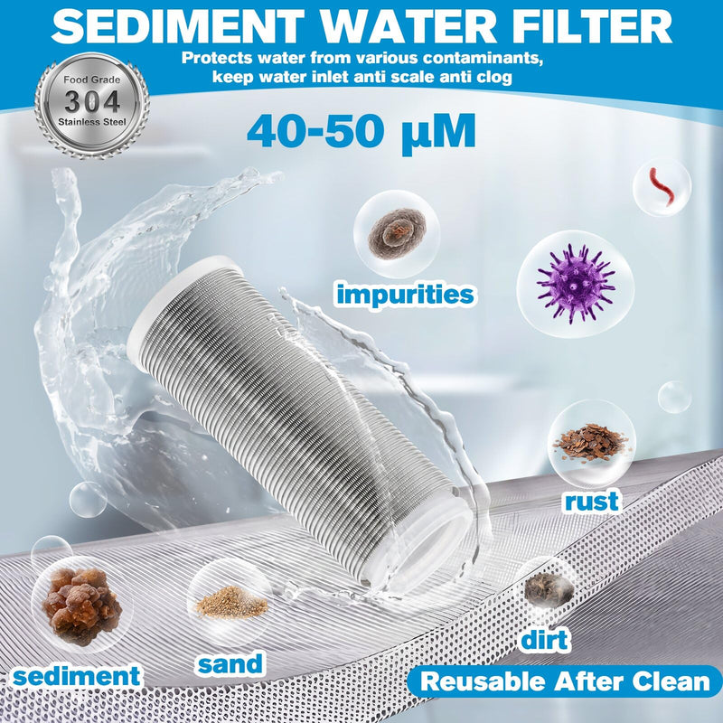 Gerrii 1 Pack Brass Washing Machine Water Filter Reusable, Gold