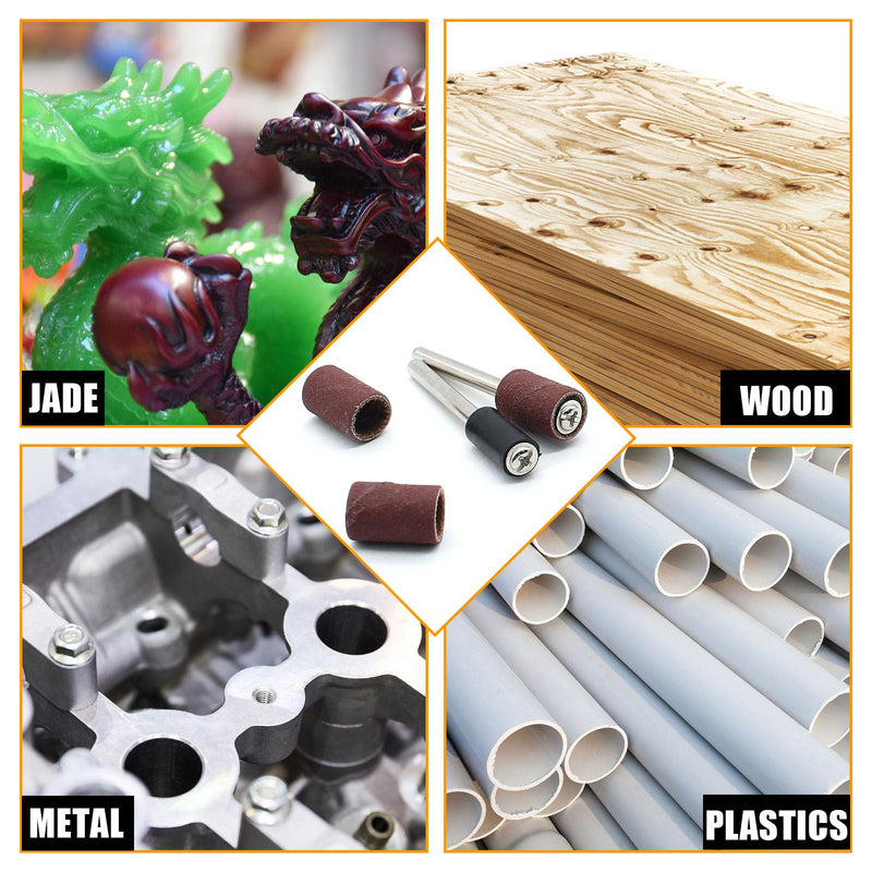 120 PCS 1/4 Inch Sanding Sleeves 400 Grit Sanding Drum and Sleeves Set Oxide Sandpaper Sanding Drum Sanding Bands