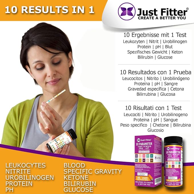 life2O 4-in-1 Full Panel UTI Test Strips for Women, Men & Kids 50ct, Includes UTI Severity, Urinalysis Urine Test Strip for UTI and Bladder, at Home Urinary Tract Infection Test Kit