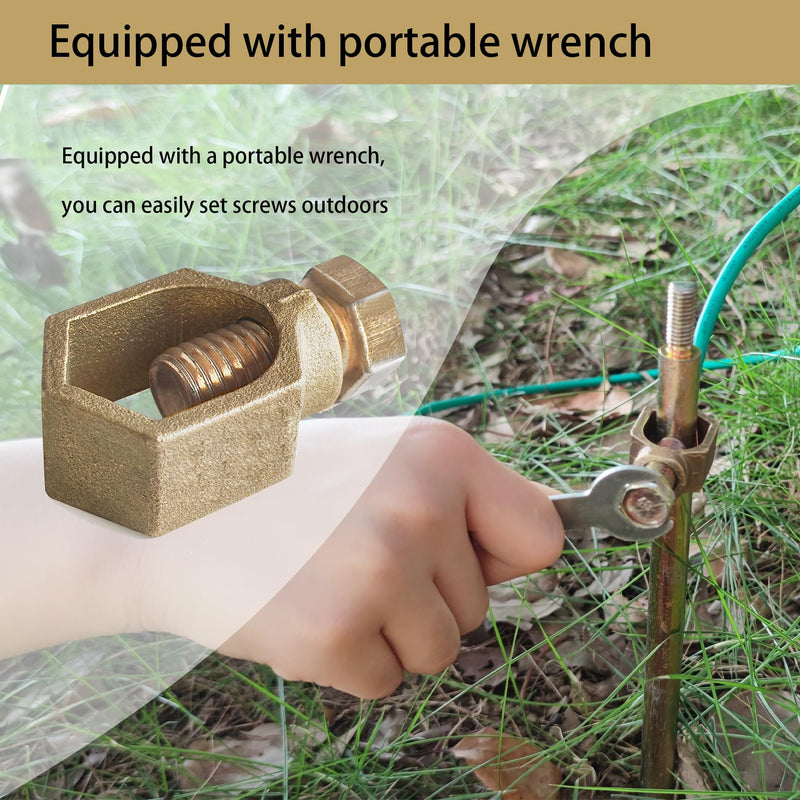 Copper Ground Rod Clamp, Great for 1/2”- 5/8” Grounding Rods (2, BCP58 (1/2''-5/8'')) 2pcs Ground Rod Clamp