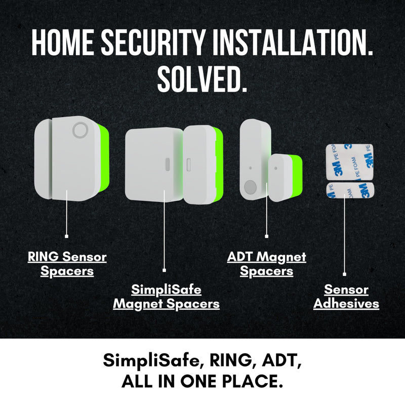 ADT Alarm Magnet Riser | 5 Pack Glow in The Dark Set with 3M Adhesive - Easy Mount to Any Doorway, Window, and Entryway | Ring Sensor/Magnet Not Included (1 inch) 1 inch