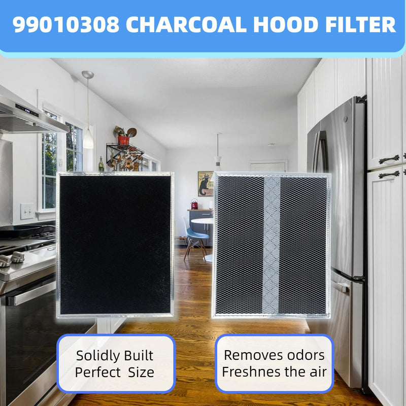 S99010308 Carbon Replacement Filter compatible with Broan QS WS BPSF30 GE: WB02X10707 NON-Ducted Range Hood Charcoal Filters 10.8" X 13.3" (2-Pack)