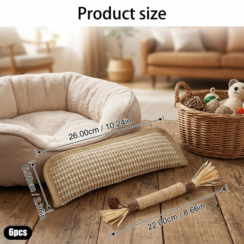 6-Piece 10inch Mint Cat Pillow Set for Indoor Cats, Silvervine Sticks for Cats, Catnip Sticks for Dental Health and Stress Relief,Cotton Linen Material for Chewing and Play