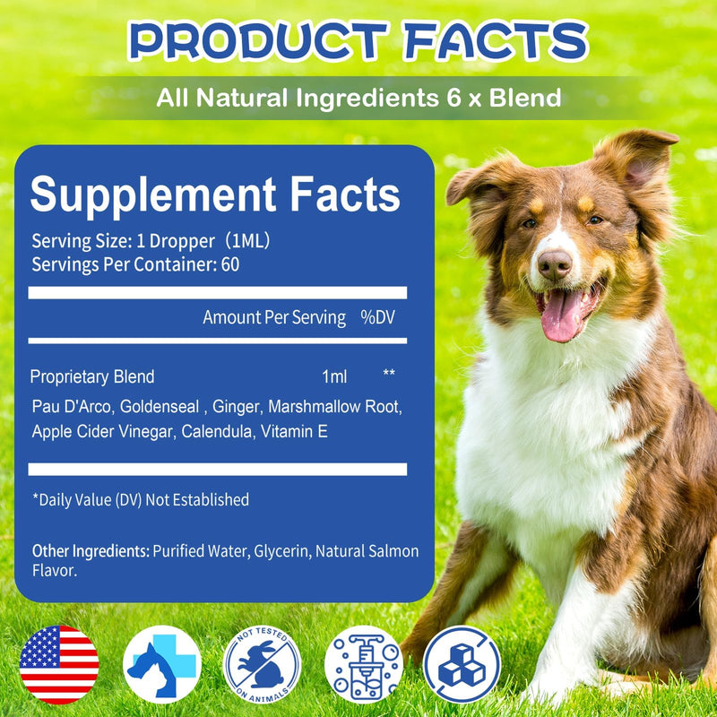 Yeast Infection Treatment for Dog, Natural Dog Yeast Infection Relief for Itchy Skin & Ear - Allergy & Paw Itching, Soothes Irritation & Reduces Inflammation Herbal Dog Supplement Drops 1-Pack