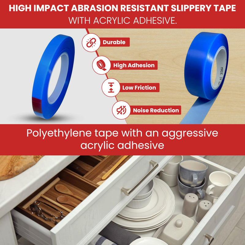 GGR Supplies T.R.U. UHMW High Impact Abrasion Resistant Slippery Tape with Acrylic Adhesive. 36 Yards (2" (50mm)) 2" (50mm)