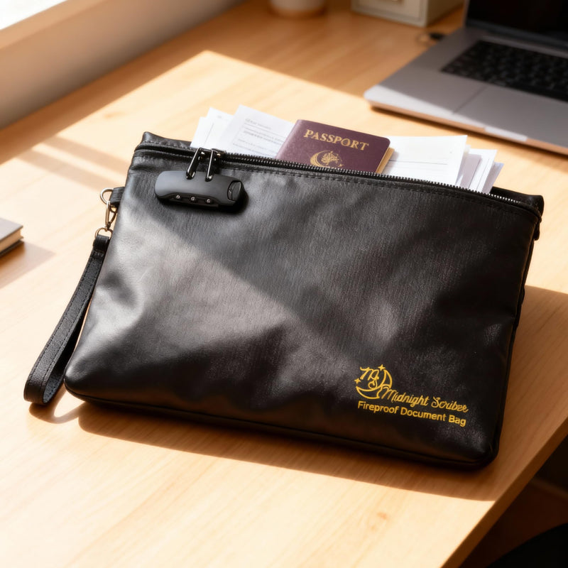 Fireproof Waterproof Document Bag | Travel Document Holder | | Lock Bag | Fire Proof Money Bag | Folder for Important Documents | Fire Proof Safe for Home documents