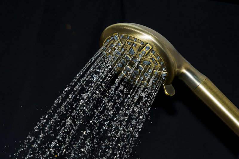 Kingston KXH936A3 9-Function Hand Shower with Power Wash, Antique Brass 4-15/16" (L) x 3-1/8" (W) x 11-3/4" (H)