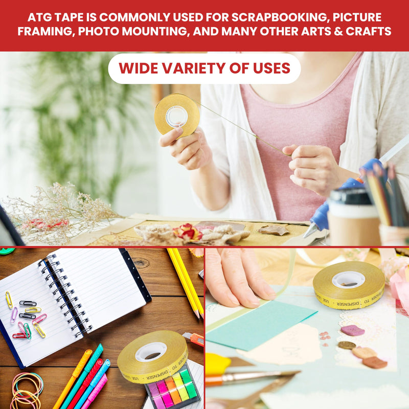 GGR Supplies T.R.U. ATG-7502 ATG Tape (Acid Free Adhesive Transfer Tape): 1/4 in. Wide x 36 yds. (Pack of 12) 1/4 in. (Pack of 12)