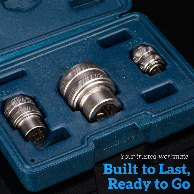 Tap Sockets,3 Pieces Tap Extractor,Adjustable Extraction Tool,Tap Handle for Taps,Reamers,Screw Extractors 3-piece