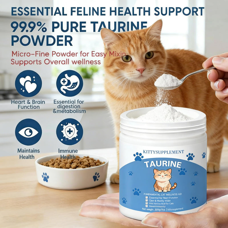 KittySupplement Taurine Powder for Cats,Heart Health & Vision Care, Essential for Feline Daily Wellness,200 Grams