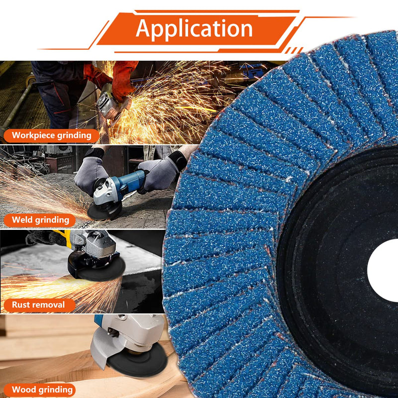 3'' x 3/8 Inch Flap Discs for Angle Grinder, 80 Grit Flap Sanding Disc, Steel Quick Trim Wheels Type 27 Grinding Wheel for Stainless Steel, Sheet Metal 10 Pack 80 Grit - 10 Pack