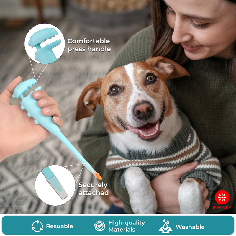 Pet Pill Shooter, Safe & Easy Pill Popper with 2 Premium Soft Silicone Tips for Cats and Dogs, Acts as Pet Piller, Medicine Feeder, Pill Pusher, Pill Dispenser, Cat and Dog Pill Shooter Blue Shooter