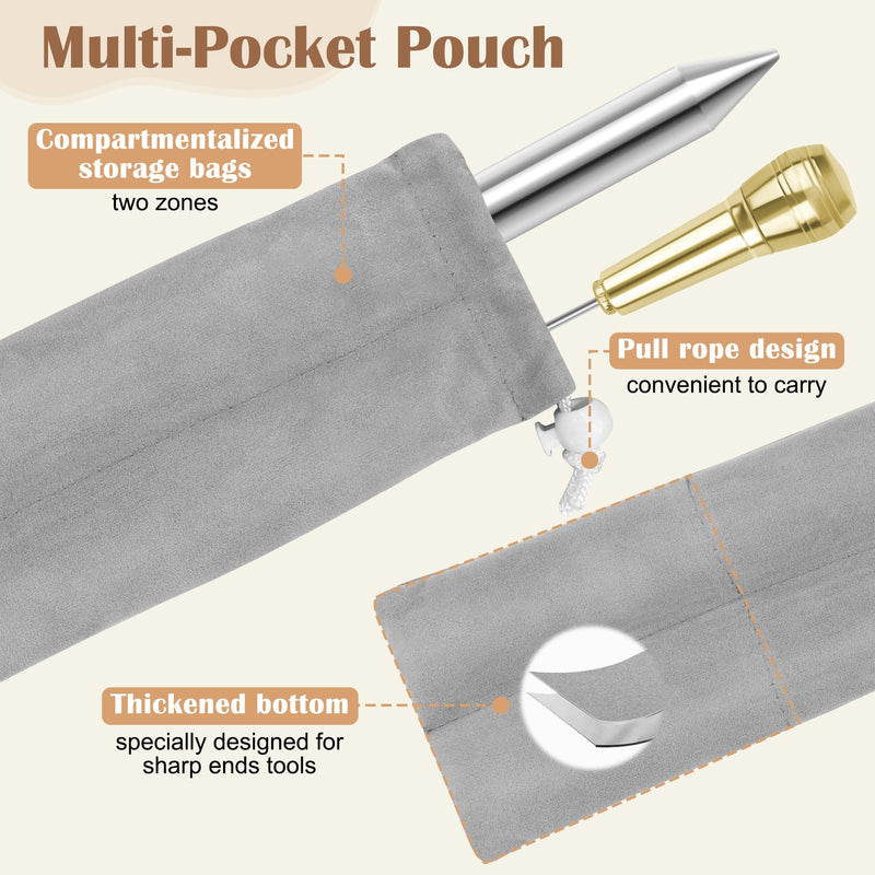 Rope Splicing Tool Includes 5 Sizes（1/4, 5/16", 3/8",7/16",1/2"） with Pusher & Storage Bag, Ropes FID Kit for Double Boat/Climbing Ropes Rapid Recovery-Coldairsoap Stainless Steel FID Splicing Tools