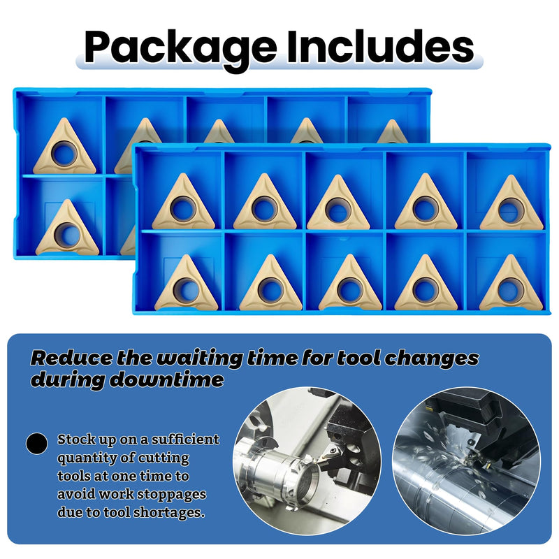 20Pcs TCMT32.52 TCMT16T308 Carbide Turning Inserts, Replacement Turning Inserts Cutting Tools for Steel Parts and Stainless Steel, Lathe Turning Tools for STFCR Turning Tool Holder 20
