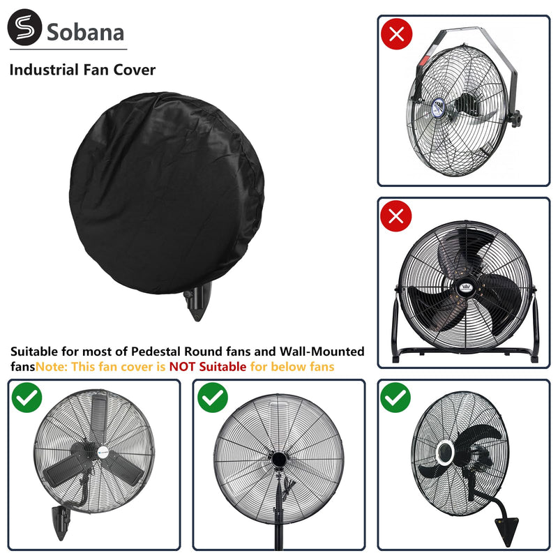 Wall Mount Fan Cover,Suitable for 18-20 Inch Industrial Fan and Pedestal Fan,Waterproof Dust Proof Anti-UV Outdoor Fan Covers,Black For 18-20" Fan