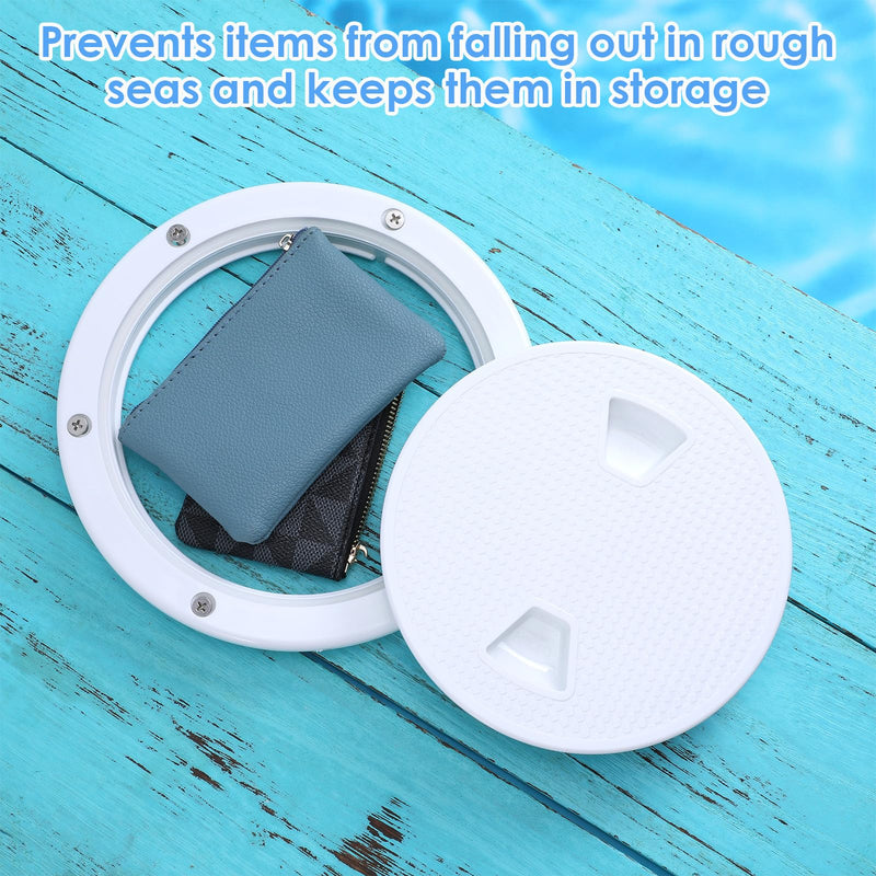 4 Pack 4 inch Boat Hatch Circular Non Slip Inspection Hatch Boat Detachable Deck Hatch Cover with 24 Attached Screw Boat Parts for Marine Yacht RV Truck Vent Accessories