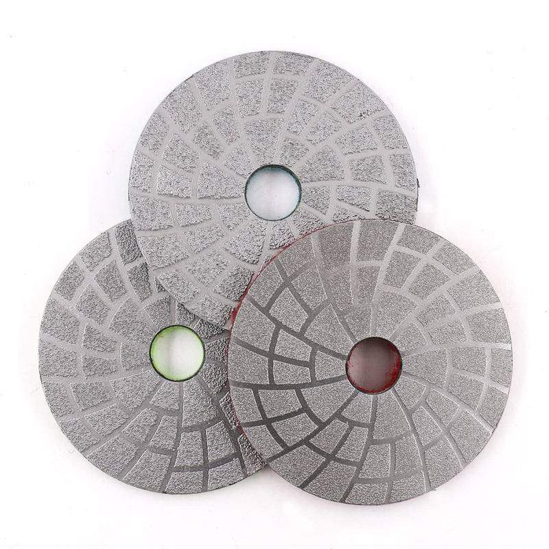3PCS Vacuum Brazed Diamond Polishing Pads Grinding Wheel Disc for Concrete (4 INCH)