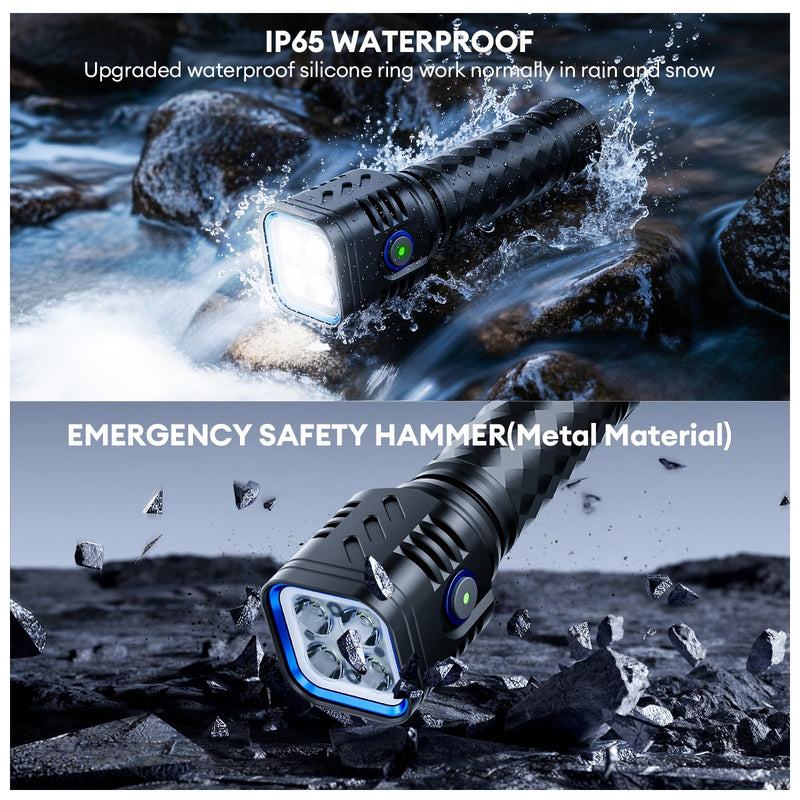 2 Pack Rechargeable Flashlights High Lumens, 2000mAh Battery Powered Super Bright LED Flashlight, USB C Handheld Metal Pocket Flashlight Small EDC Tactical Flash Light for Home Camping Fishing Hiking 2