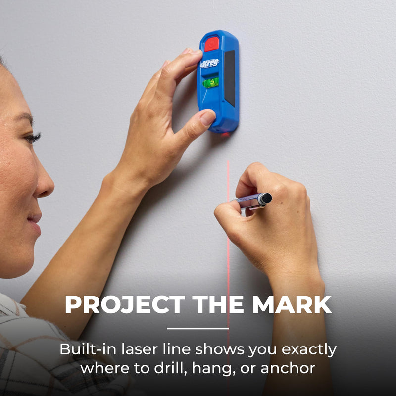 Kreg KMM1000LZ - Kreg Magnetic Stud Finder with Laser-Mark - Stud Finder & Wall Scanner - Magnetic Stud Finder Tool - with Precise Stud Magnet