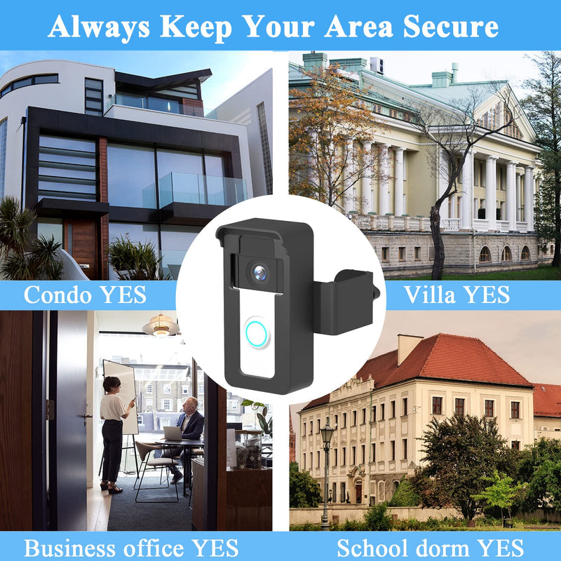 Anti-Theft Blink Doorbell Mount, No-Drill Mounting Bracket Cover for Video Doorbell, Anti-Theft Video Doorbell Mount Compatible with Most Video Doorbells, Fit for Home Apartments Office Businesses No Drill Needed