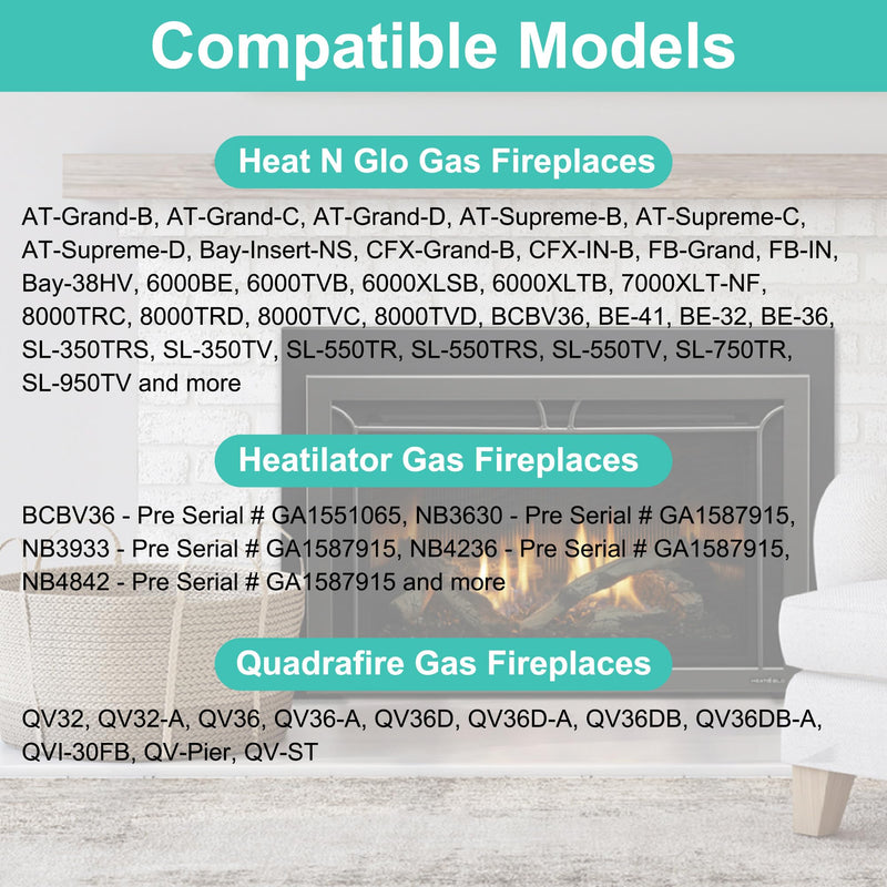 4021-736 Natural Gas Pilot Assembly for Heatilator, Heat N Glo, Quadrafire Fireplaces, 485-510A, 2103-010 Pilot Assembly Gas Fireplace Replacement Parts with Thermocouple Thermopile 4021-736 Natural Gas
