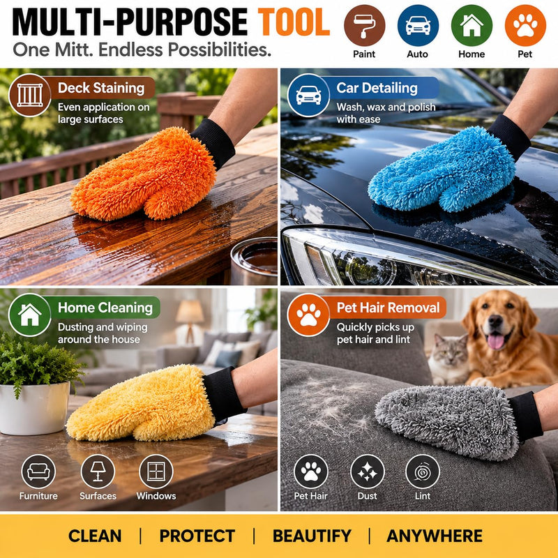 15 Pcs Microfiber Painting Mitts with Thumb for Furniture Staining