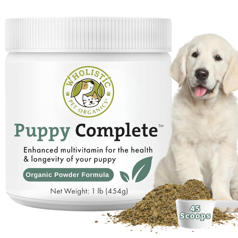 Wholistic Pet Organics Puppy Vitamins - Dog Multivitamin Powder - Daily Dog Vitamins and Supplements for Homemade Food - Immune System, Skin, Coat & Overall Health - All Breeds of Puppies - 45 Scoops Original Whitefish 1 Lb