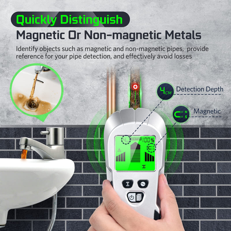 Stud Finder Wall Scanner Detector - Stud Wall Detector 6 in 1 Scanner Sensor Beam Finder with Upgraded Smart Sensor HD LCD Display for The Center and Edge of Wood, AC Wire, Metal and Studs Detection