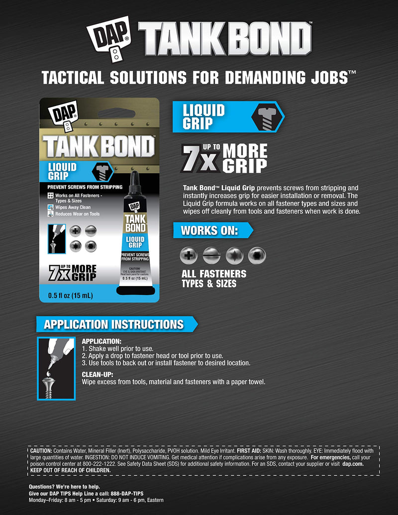 DAP Tank Bond Liquid Grip, .2 Oz (7079800177) 0.2 FL OZ