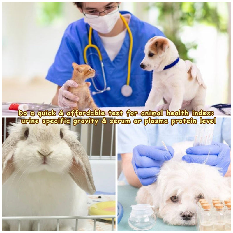 3-in-1 Animal Clinical Refractometer, Measuring Animal's Health Index of Urine Specific Gravity and Serum Protein, Ideal for Veterinary and Pet Owner