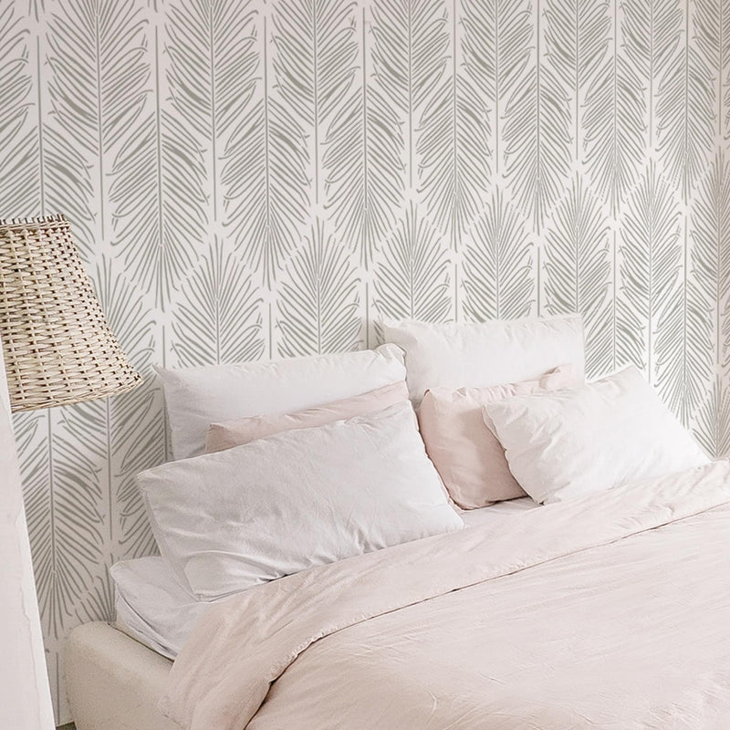 STENCILIT® Palm Leaves Wall Stencils - 2 Pack 31x13 in Stencil, Modern Wall Stencil for Painting Large Pattern, Palm Frond Stencil, Huge Stencil Leaves