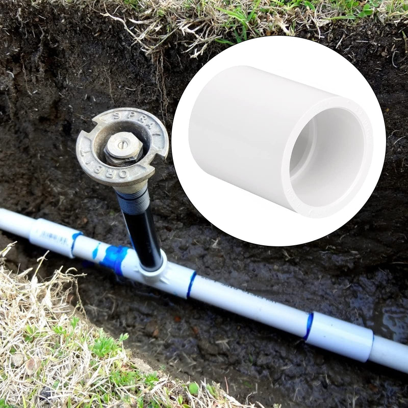 20 Pack 3/4" PVC Pipe Coupling Adapter Pipe Fittings (Socket x Socket) Contractor Pack Schedule 40 Heavy Duty 3/4 Inch PVC Slip Socket Connectors for DIY PVC Shelf Garden Support Structure, White 3/4Inch 20