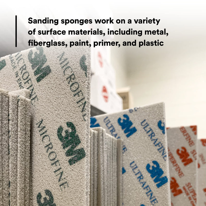 3M Softback Sanding Sponge 02602, 4 1/2 x 5 1/2 in, 20 Pack, Superfine Grit, Fast Cutting 4 x 5 1/2 in