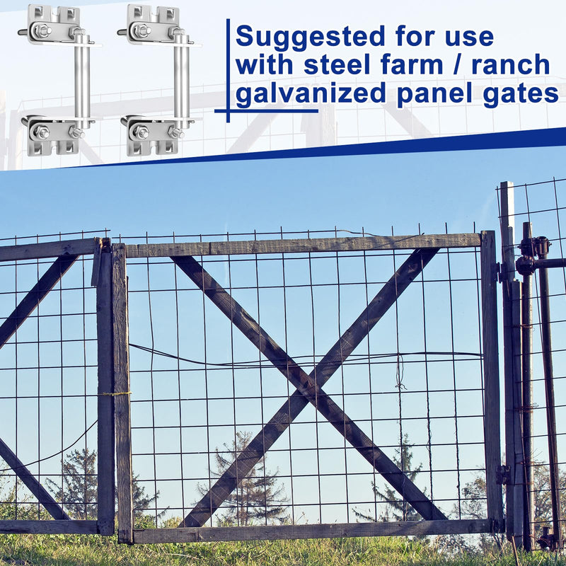 MorningRo 1 Set T Post Gate Hinge Pins Set Steel Farm Gate Hanger Hardware from a Metal T Post, for Ranch, Garden, Backyard, Install Easy