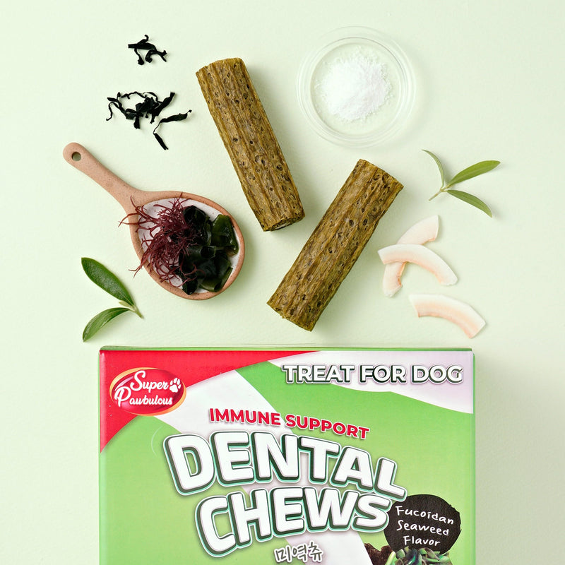 SuperPaw Dental Chews for Dogs - Seaweed Flavor, Immune Support - Healthy Dog Dental Treats for Teeth and Gum Cleaning, Natural Chew Toy Alternative, Dog Chews - Small, 50 Treats Seaweed - Immunity Support 50 Count (Pack of 1)