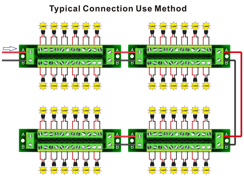 OONO 16 Amp 2x12 Position Terminal Block Distribution Module for AC DC