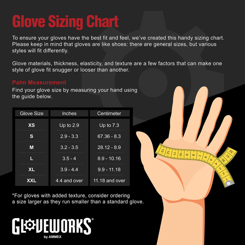 GLOVEWORKS HD Black Nitrile Gloves, 6 mil Nitrile Disposable Gloves, Latex Free Gloves Mechanics Gloves Large (Pack of 100) Box of 100