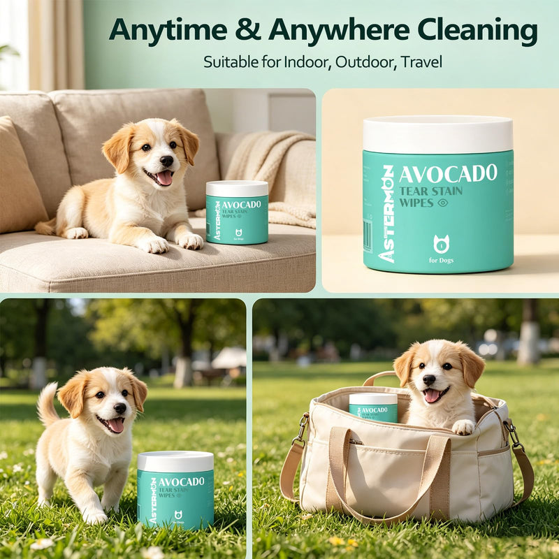 Dog Wipes, Pet Wipes for Dog Eyes Care, Disposable Round Dog Cleaning Wipes, 100 Count Hypoallergenic Puppy Wipes, Gentle Cleaning & Hydrating Wipes for Dogs
