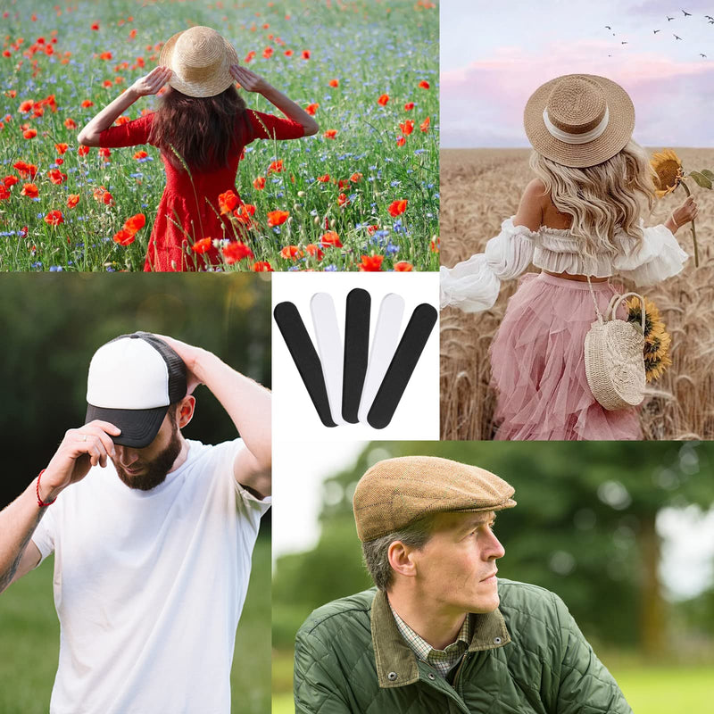 30PCS Hat Size Tape, Hat Size Reducer, Foam Reducing Tape for Hats Caps Sweatband(Black and White) Black + White