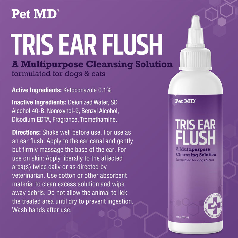 Pet MD Advanced Ear Wipes & Tris Ear Flush