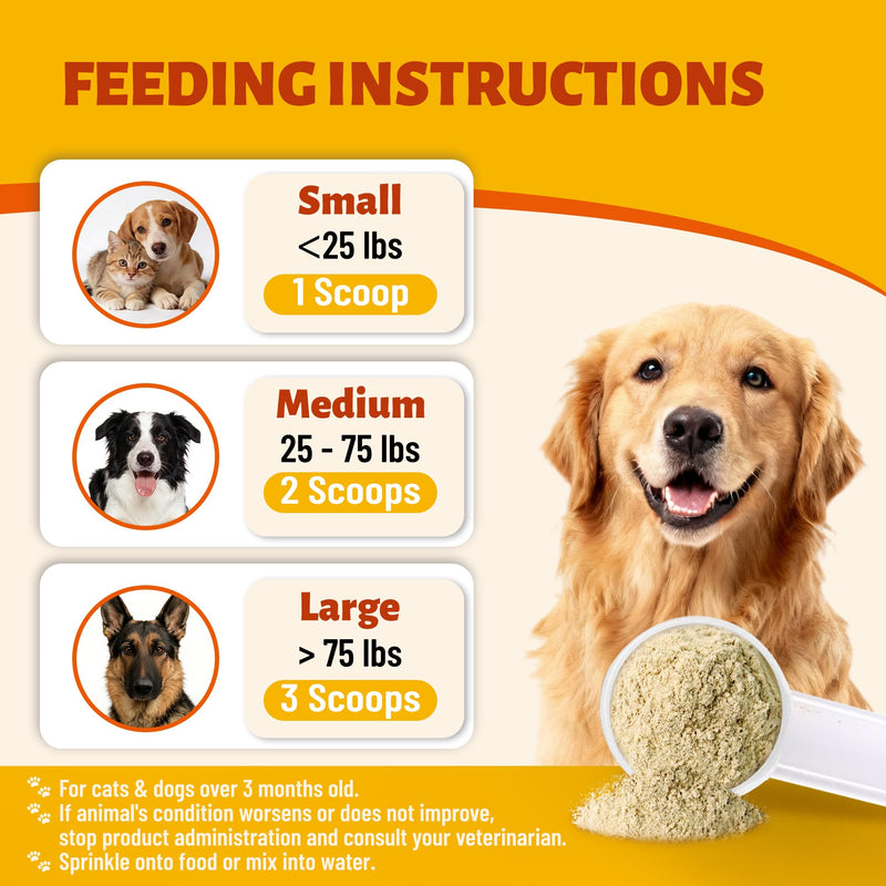 22-in-1 Dog Vitamins Powder All-in-One Multivitamin for Dogs & Cats, Colostrum, Taurine, Itch Relief, Immune Support, Digestive Support, Chicken Flavor Pet Vitamins and Supplements, 3.88oz