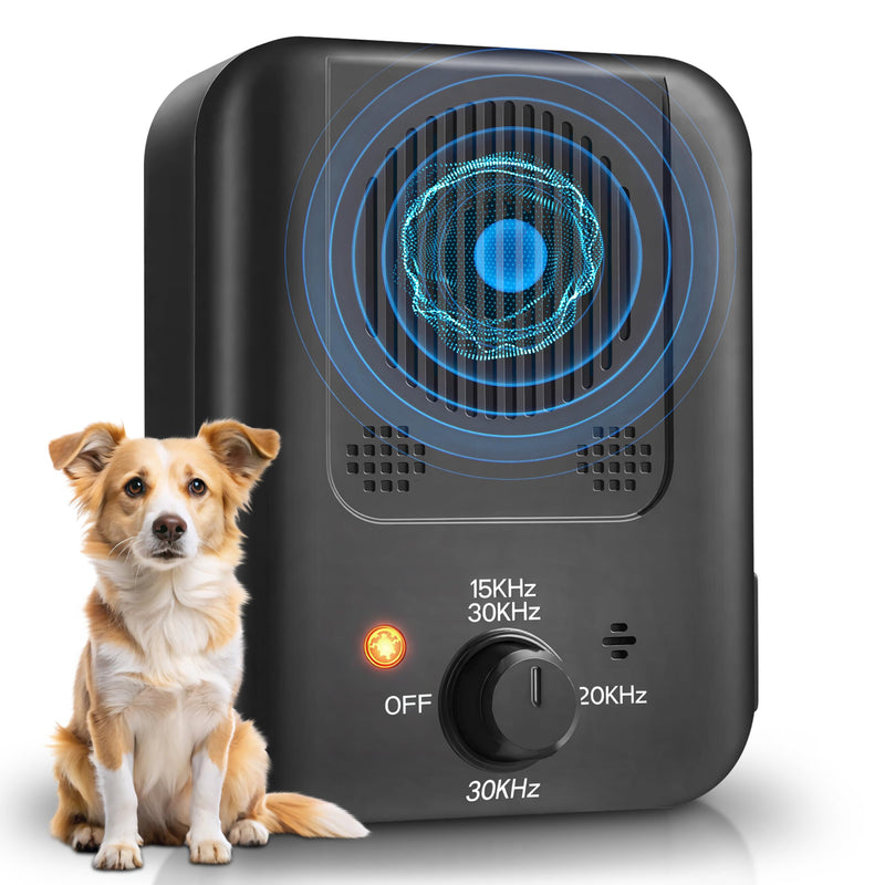 Anti Barking Device for Dogs – Rechargeable Outdoor Dog Bark Deterrent Devices – Waterproof Ultrasonic Dog Trainer Ideal for Fence, House, Tree – Safe for Pets, Humans