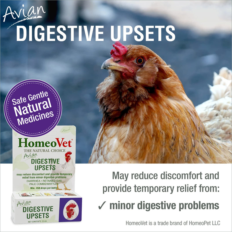 HomeoPet Avian Digestive Upsets, Safe and Natural Digestive Support for Poultry and Pet Birds, Bird Supplement, 15 Milliliters - PawsPlanet Australia