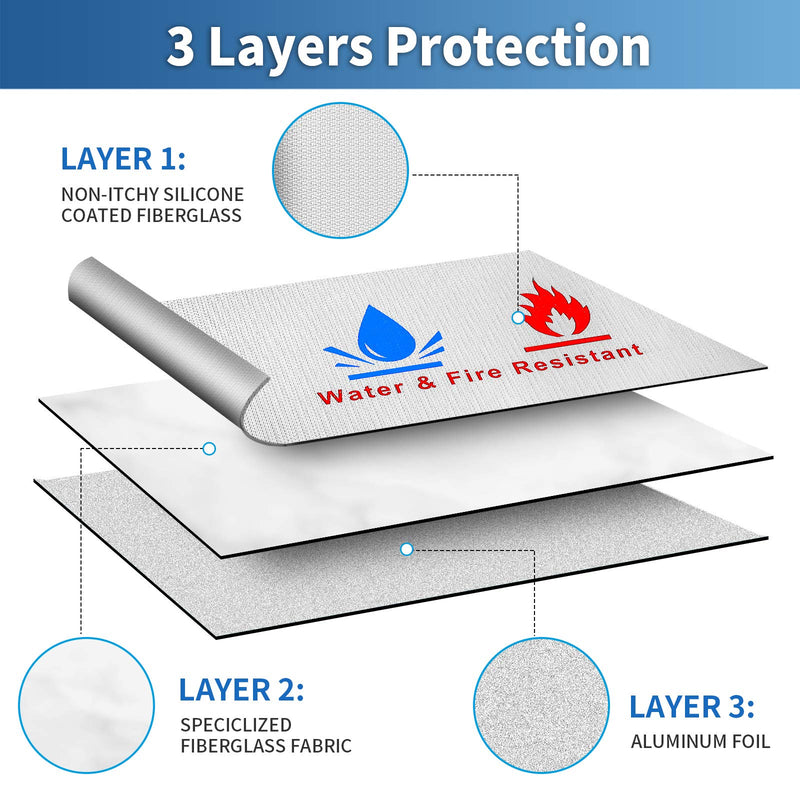 Fireproof Document Bag,Including a Set of fire-Resistant Wallet Security Pouches 9 x 7 in with a Non-irritating Silicone Coating,for Secure Storage of Cash, Important documents
