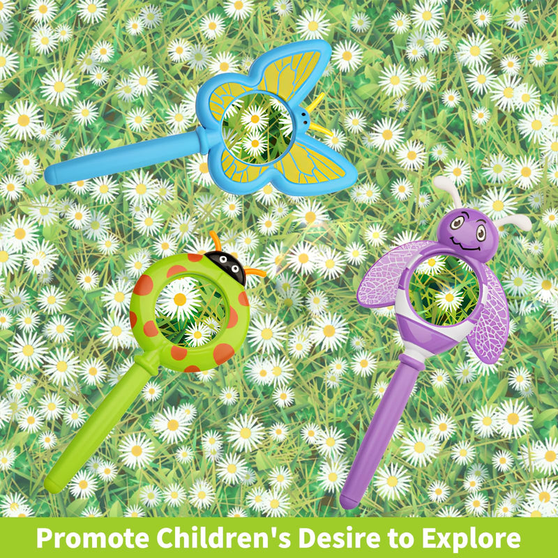 9 Pcs Insect-Shaped Handheld Magnifying Glasses - Butterfly/Bee/Ladybug Bug Magnifiers for Teens, Outdoor Exploration Tools for Adolescents, Ideal Educational Learning Gifts