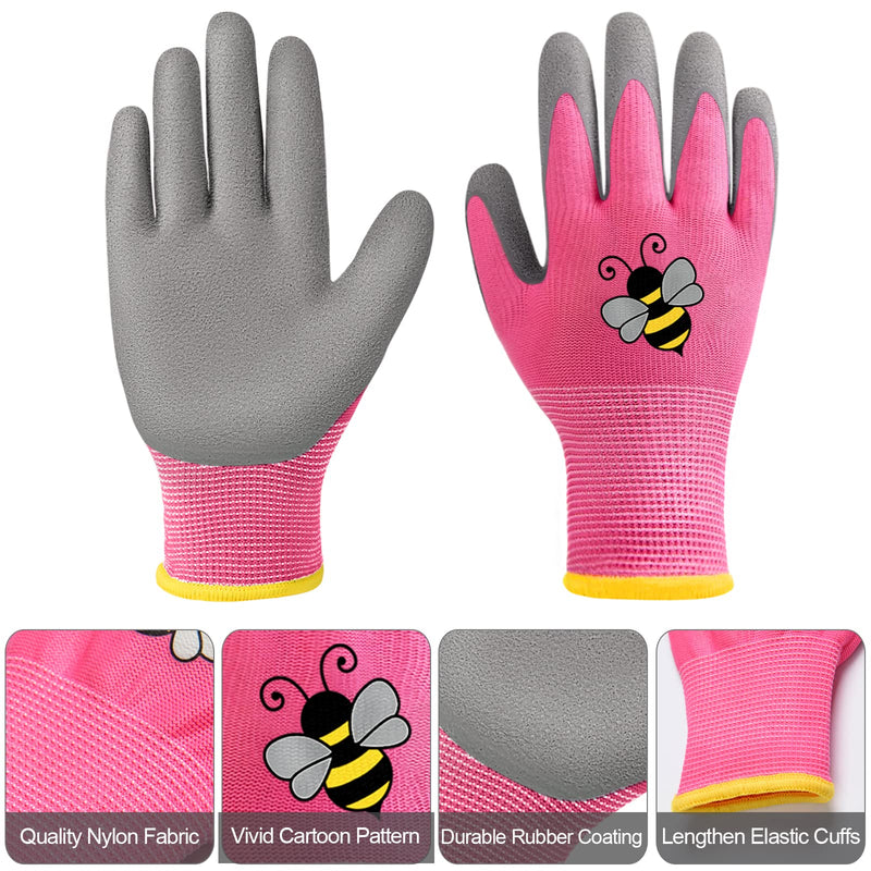 18 Pairs Kids Gardening Gloves Children Garden Glove Foam Rubber Coated Yard Work Gloves for Kids Toddlers Youth Boys Girls (Medium (Age 6-8)) Medium (Age 6-8)
