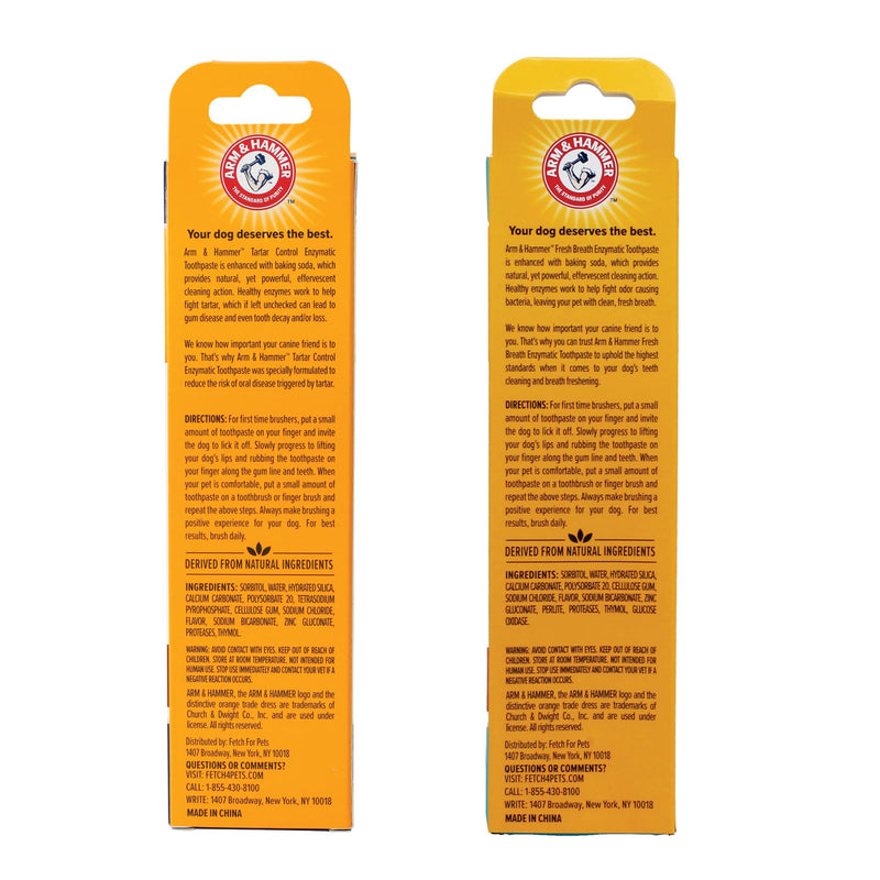 Arm & Hammer Dog Toothpaste Bundle | Tartar Control & Gum Soothing Enzymatic Toothpaste for Dogs and Puppies | Beef & Vanilla Ginger Flavor, 2.5 oz Each